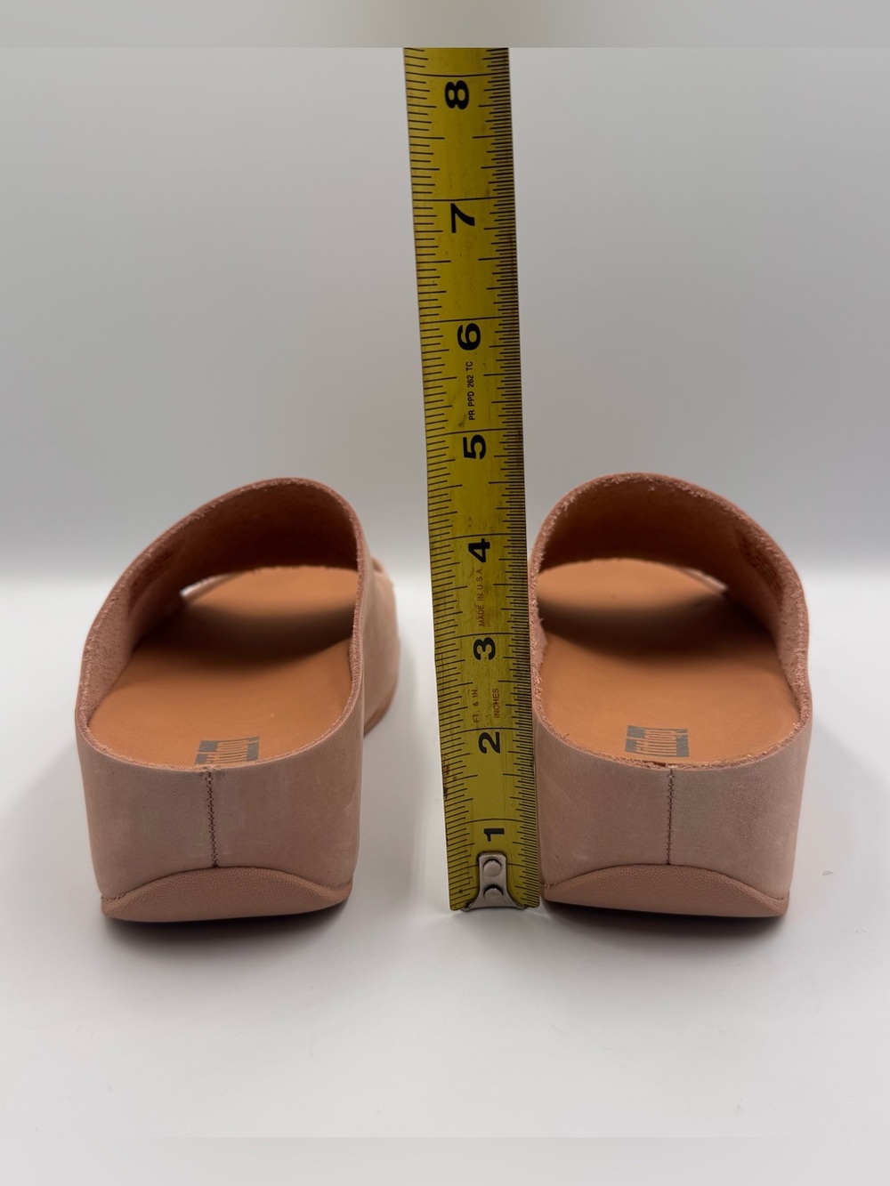 🤎NEW FitFlop Shuv Nubuck Slide Sandals Beige Size 7 Mule Clog Comfor - Picture 10 of 10